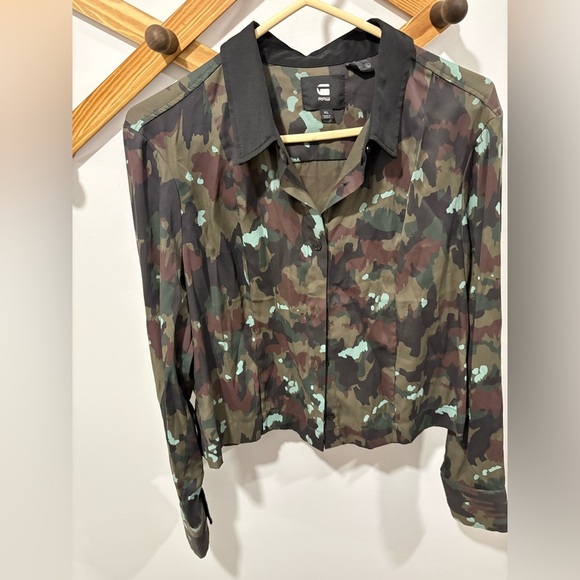 G STAR RAW VODAN CAMO CROP BUTTON UP SHIRT - Picture 6 of 12
